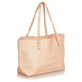Fendi-Fendi Rose Selleria Sac à main en cuir-Rose