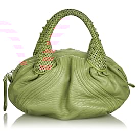 Fendi-Fendi Brown Spy Leather Handbag-Brown,Beige
