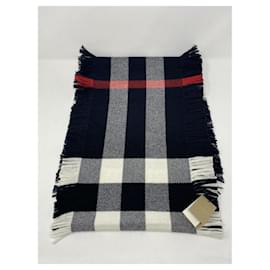 Burberry-BURBERRY NEW WOOL SCARF-Black,White,Red