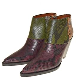 [Used] ACNE STUDIOS Python Booty Burgundy Dark red