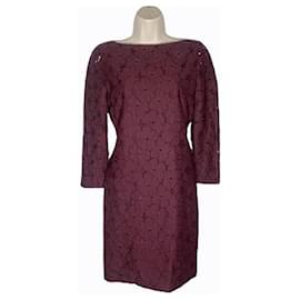 Diane Von Furstenberg-DvF Sarita Flower Lace dress in burgundy-Purple