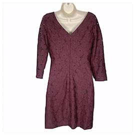 Diane Von Furstenberg-DvF Sarita Flower Lace dress in burgundy-Purple