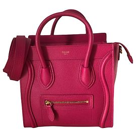 Céline Bolsa de bagagem Celine Nano em couro rosa Rosa