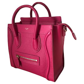 Céline-Bolsa de bagagem Celine Nano em couro rosa-Rosa
