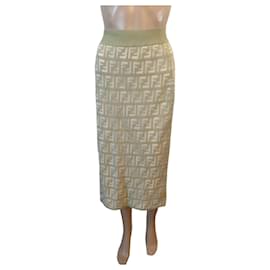 Fendi-Fendi Green FF pattern skirt-Green