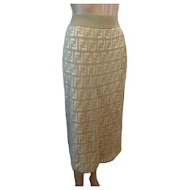 Fendi-Fendi Green FF pattern skirt-Green