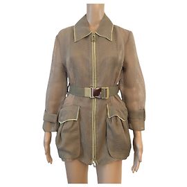 Green Fendi jacket with FF belt Green