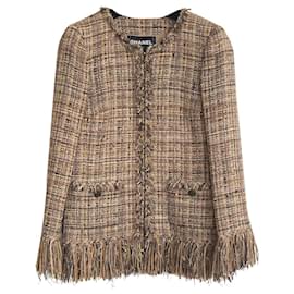 Chanel-6,8K$ Beige Lesage Tweed-Jacke-Beige