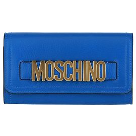 Moschino Portafoglio in pelle con logo Blu