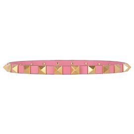 Valentino Roman Stud Leather Belt Pink
