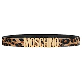 Moschino-Ceinture à logo imprimé léopard-Multicolore