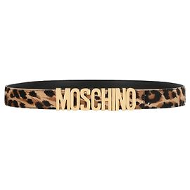 Moschino Leopard-Print Logo Belt Other Python print