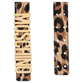Moschino-Cinturón con logo estampado de leopardo-Multicolor