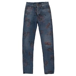Saint Laurent Vaqueros boyfriend con estampado floral Azul