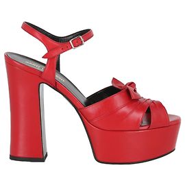 Saint Laurent Candy Leather Platform Sandals Red