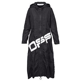 Off White Multi-Detail Coulisse Raincoat Black
