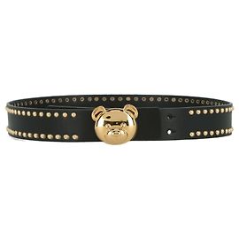 Moschino Teddy Bear Studded Belt Black