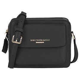 Bruno Magli Pebbled Leather Insignia Camera Bag Black