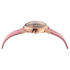 Versace-Virtus Leather Watch-Pink