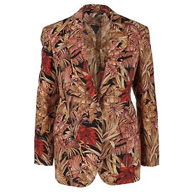 Blazer de lã estampado com folhagens Salvatore Ferragamo Multicor
