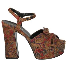 Saint Laurent Sandálias com plataforma Candy Brocade Multicor