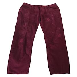 Dsquared2-CUADRADO2 Pantalones de terciopelo-Burdeos