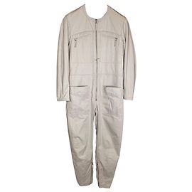 Macacão aviador Isabel Marant Etoile em algodão cinza Branco Cru