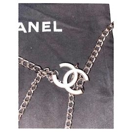 Cinturón Chanel de cadena plateado 85 cm Plata