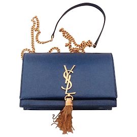 SAINT LAURENT Bolso Kate Pompon Azul oscuro