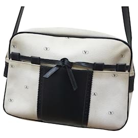 Valentino Garavani-Valentino Vintage Shoulder Bag-Preto,Branco