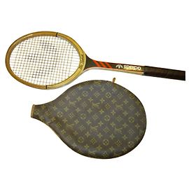 Louis Vuitton tenis racket cover Brown