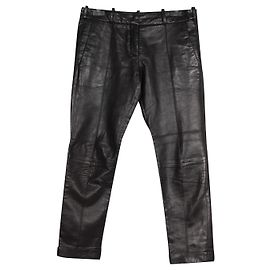 Pantalon cuir Balmain Noir