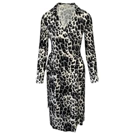 Diane Von Furstenberg-Diane Von Furstenberg – Kleid mit Leopardenmuster aus mehrfarbiger Viskose-Mehrfarben