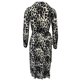 Diane Von Furstenberg-Vestido de viscosa multicolor con estampado de leopardo de Diane Von Furstenberg-Multicolor