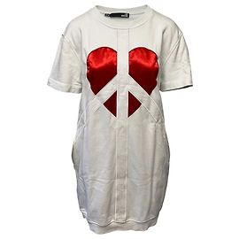 Robe t-shirt Love Moschino en coton blanc Blanc