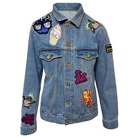 Giacca di jeans Kenzo Patch in cotone blu Blu