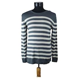 Mads Norgaard Wollpullover Grau Weiß Weiß Grau