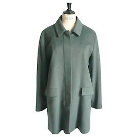 REGINA RUBENS Green coat cashmere touch superb T42/44 Dark green