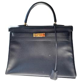 Hermès-Kelly cuir Togo noir taille 31/26-Noir