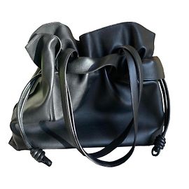Loewe Flamenco XL Black Leather Tote Bag Black