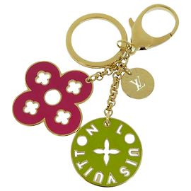 Louis Vuitton Or Porte Clés Looping Bag Charm Multicolore Doré