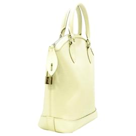 Louis Vuitton-Louis Vuitton White Epi Lockit Vertical-White