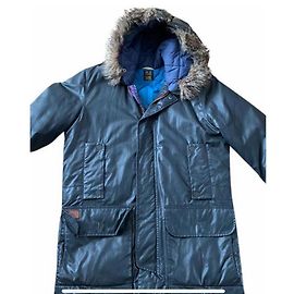 Parka Paul Smith Blu Navy con Cappuccio con Bordo in Pelliccia Blu navy