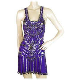 Minivestido noite Jenny Packham Roxo de Seda Roxa Sem Mangas X Voltar 8 Roxo