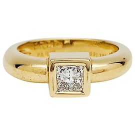 Solitaire Fred Paris diamant princesse, or jaune. Autre