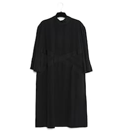Fendi-BLACK CREPE RIBBONS RUFFLES FR40 NEW-Noir