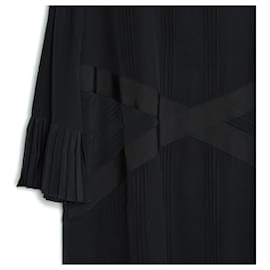 Fendi-BLACK CREPE RIBBONS RUFFLES FR40 NOVO-Preto