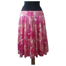 Jupe plissée fleurie rose en coton By Malene Birger Rose Multicolore