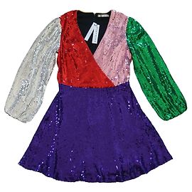 Robe mini à sequins colorblock Alice + Olivia Multicolore