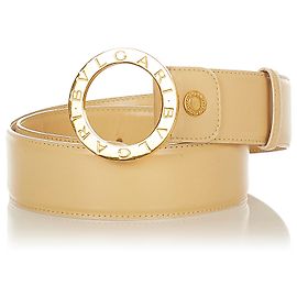 Bulgari Bvlgari Brauner Logomania Ledergürtel Braun Beige